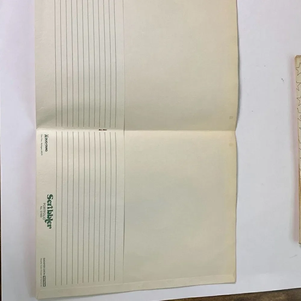 Lot 4 1980s Duo Tang Scribbler portfolio folders 57460 UNUSED